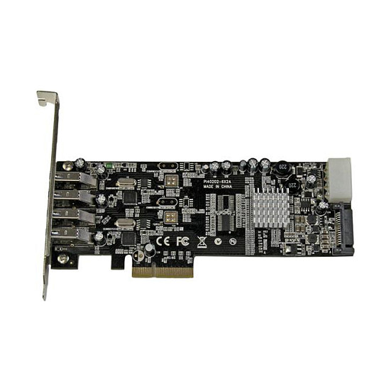 STARTECH.COM 4 Port USB 3.0 SuperSpeed PCI Express Schnittstellenkarte mit 2 5Gb/s Kanlen und UASP - SATA/LP4 Molex Strom