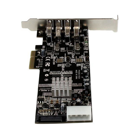 STARTECH.COM 4 Port USB 3.0 SuperSpeed PCI Express Schnittstellenkarte mit 2 5Gb/s Kanlen und UASP - SATA/LP4 Molex Strom