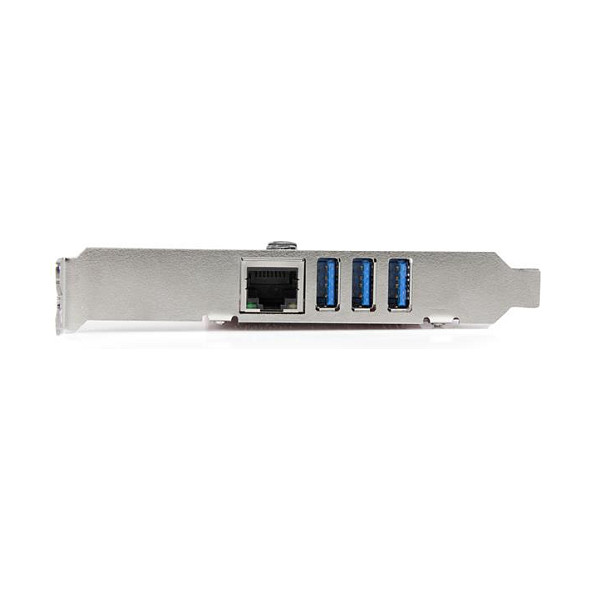 STARTECH.COM 3 Port PCI Express USB 3.0 Karte mit Gigabit Ethernet - 3-fach PCIe USB Schnittstellenkarte mit GbE Anschluss