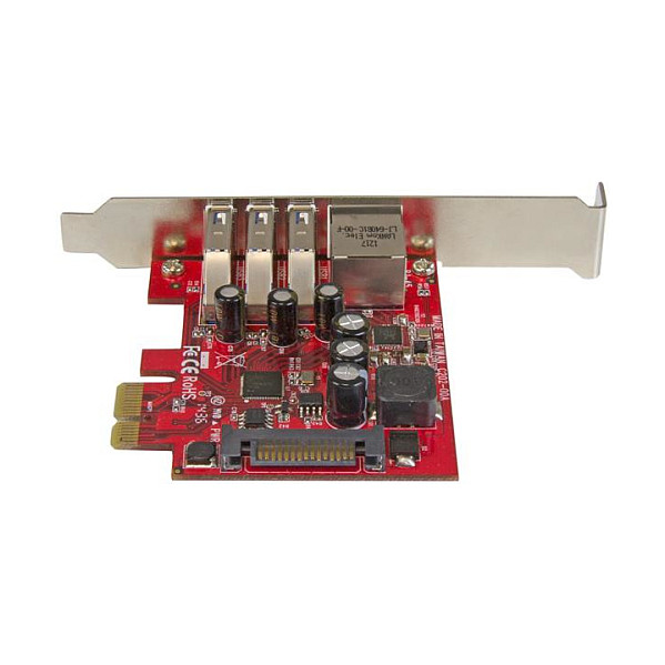 STARTECH.COM 3 Port PCI Express USB 3.0 Karte mit Gigabit Ethernet - 3-fach PCIe USB Schnittstellenkarte mit GbE Anschluss