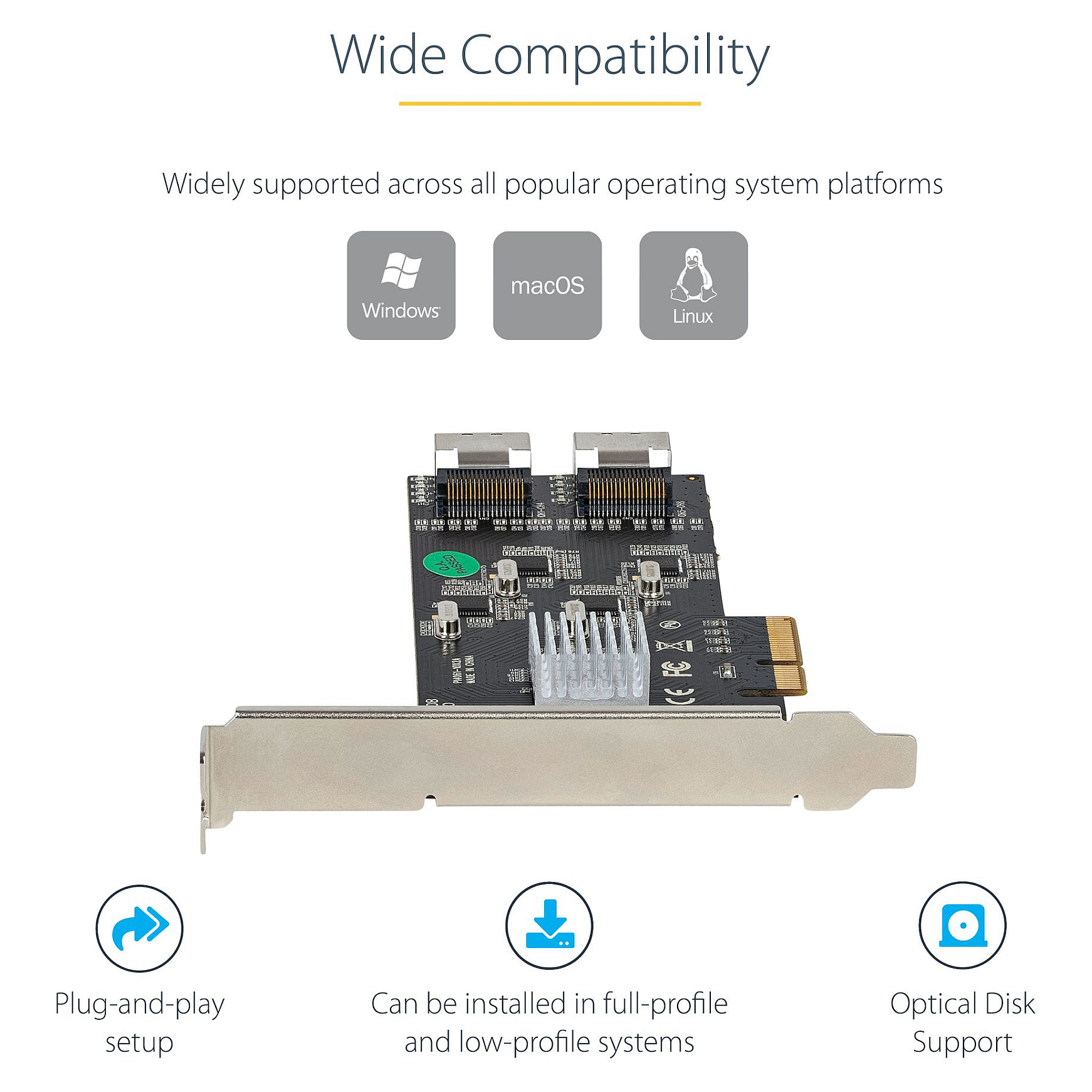 STARTECH.COM SATA PCIe Controller 8 Port - 6Gbit/s SATA PCIe Schnittstellenkarte - PCIe x4 Gen2 zu SATA III - SATA HDD/SSD