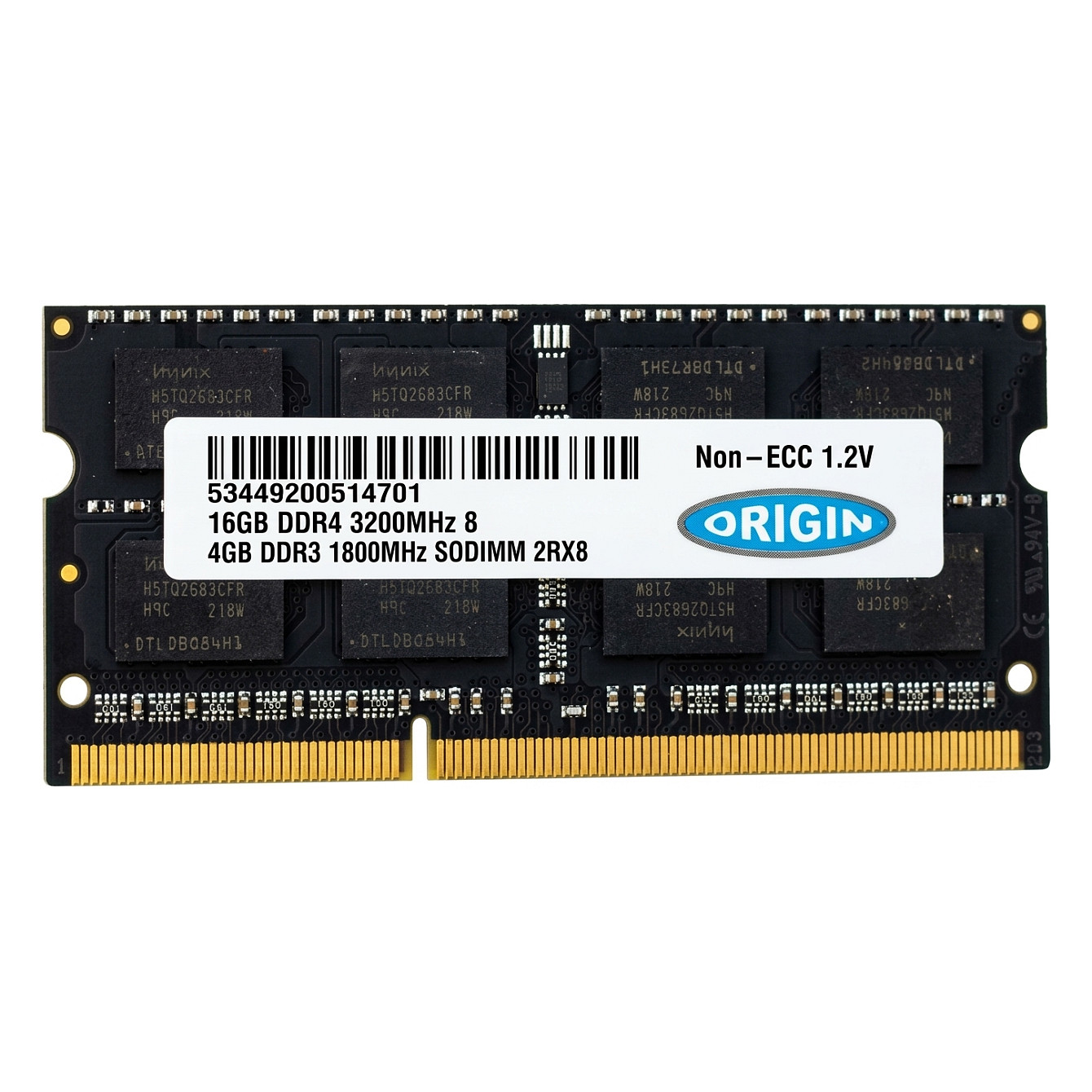 16GB 3200MHz SODIMM 2RX8 Non-ECC 1.2V, 8 x 2 GB, DDR4, 3200 MHz, 260-pin