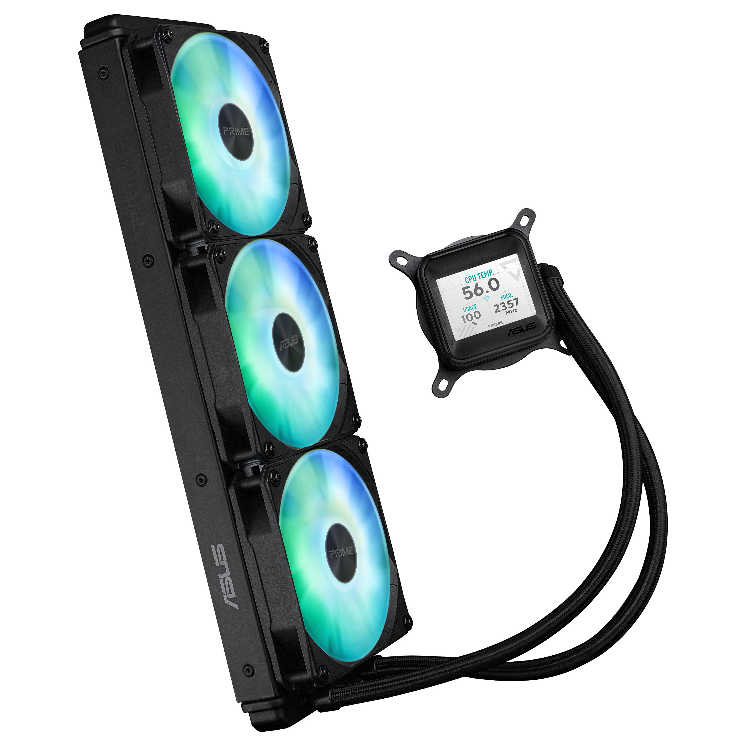 K ASUS PRIME LC 360 ARGB LCD Schwarz Komplettwasserkühlung für CPUs