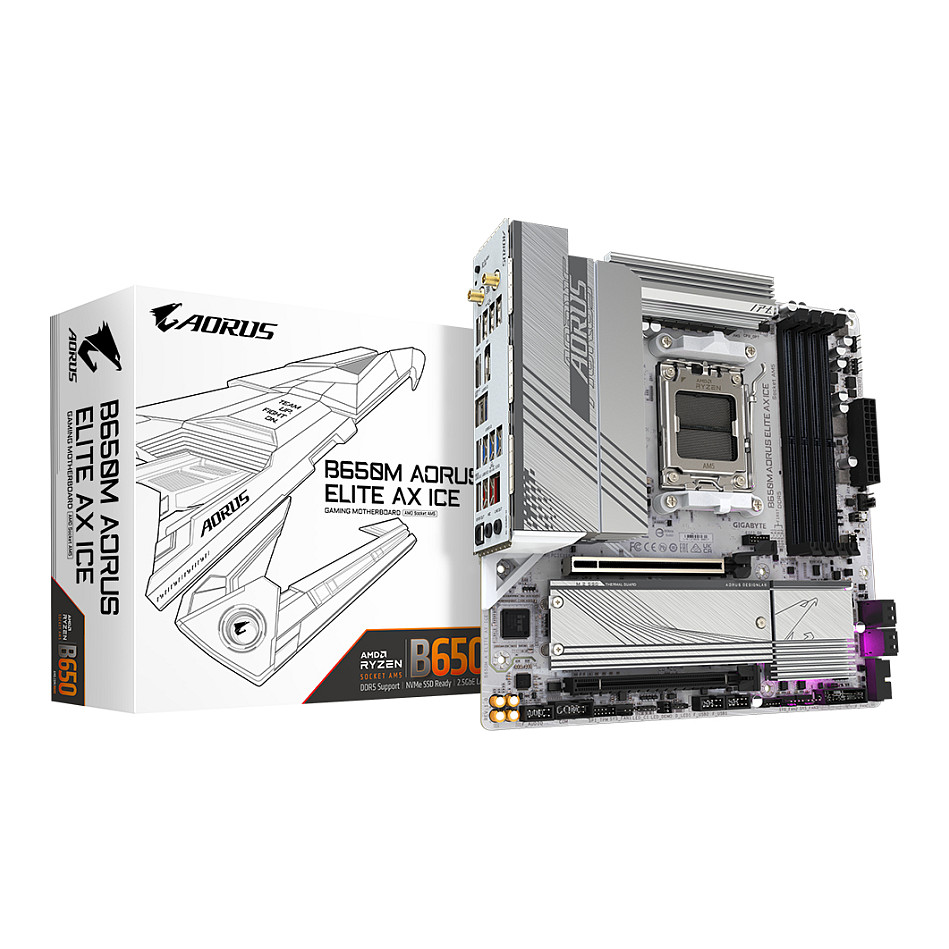 Gigabyte B650M A ELITE AX ICE (B650.AM5.mATX.DDR5)