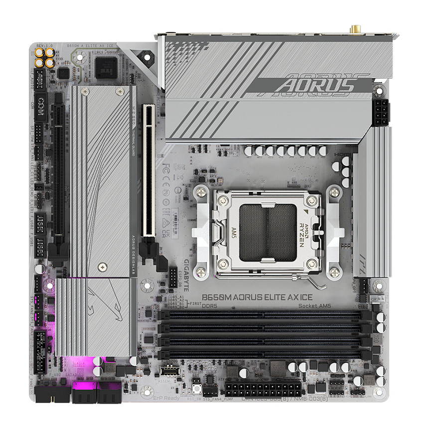 Gigabyte B650M A ELITE AX ICE (B650.AM5.mATX.DDR5)