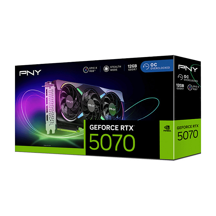 RTX 5070 12GB PNY VERTO ARGB OC Triple Fan GDDR7 3 Fan