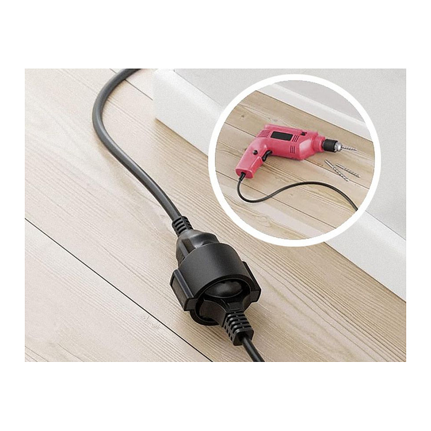 Equip Stromkabel CEE 7/7->CEE 7/3 St/Bu schwarz 1.80m
