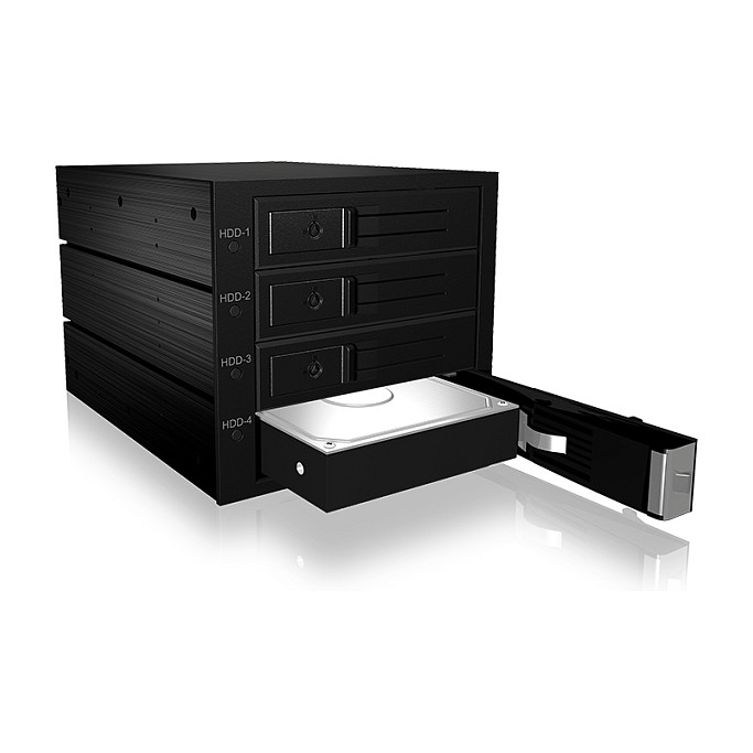 ICY BOX Backplane für 4x HDD für 3x 5,25" Schacht mit Schloss und Lüfter