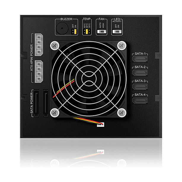 ICY BOX Backplane für 4x HDD für 3x 5,25" Schacht mit Schloss und Lüfter