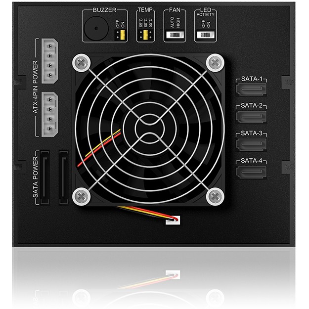 ICY BOX Backplane für 4x HDD für 3x 5,25" Schacht mit Schloss und Lüfter