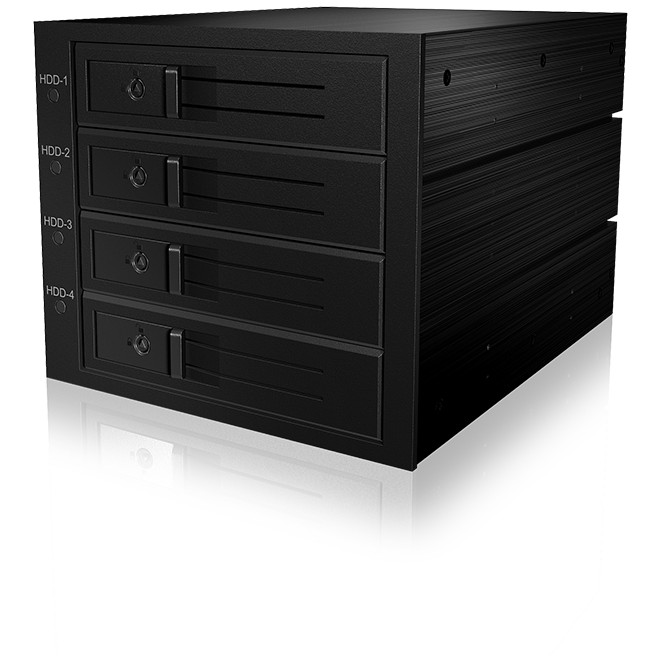 ICY BOX Backplane für 4x HDD für 3x 5,25" Schacht mit Schloss und Lüfter