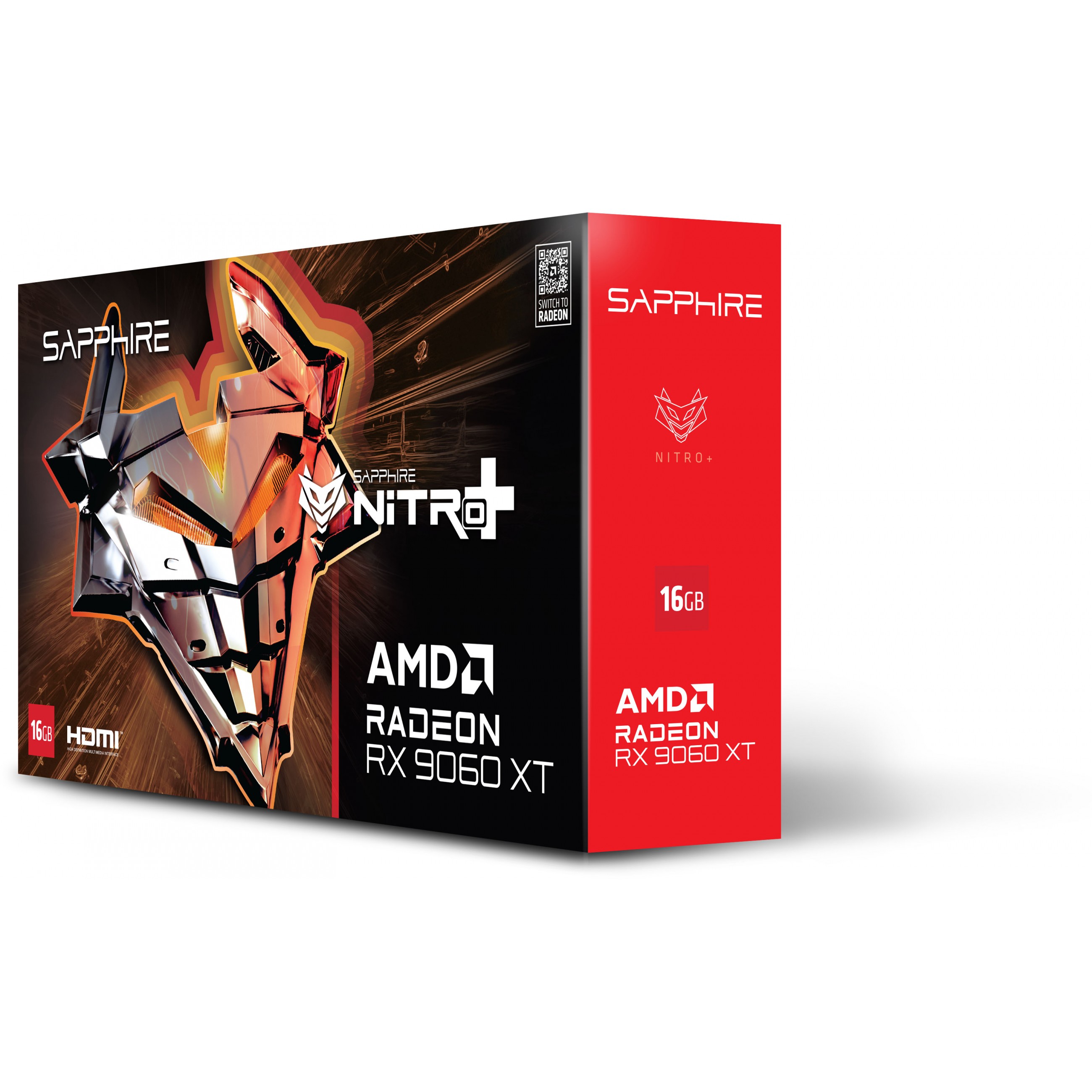 RX 9060 XT 16GB Sapphire Radeon Nitro+ GAMING OC GDDR6 3 Fan