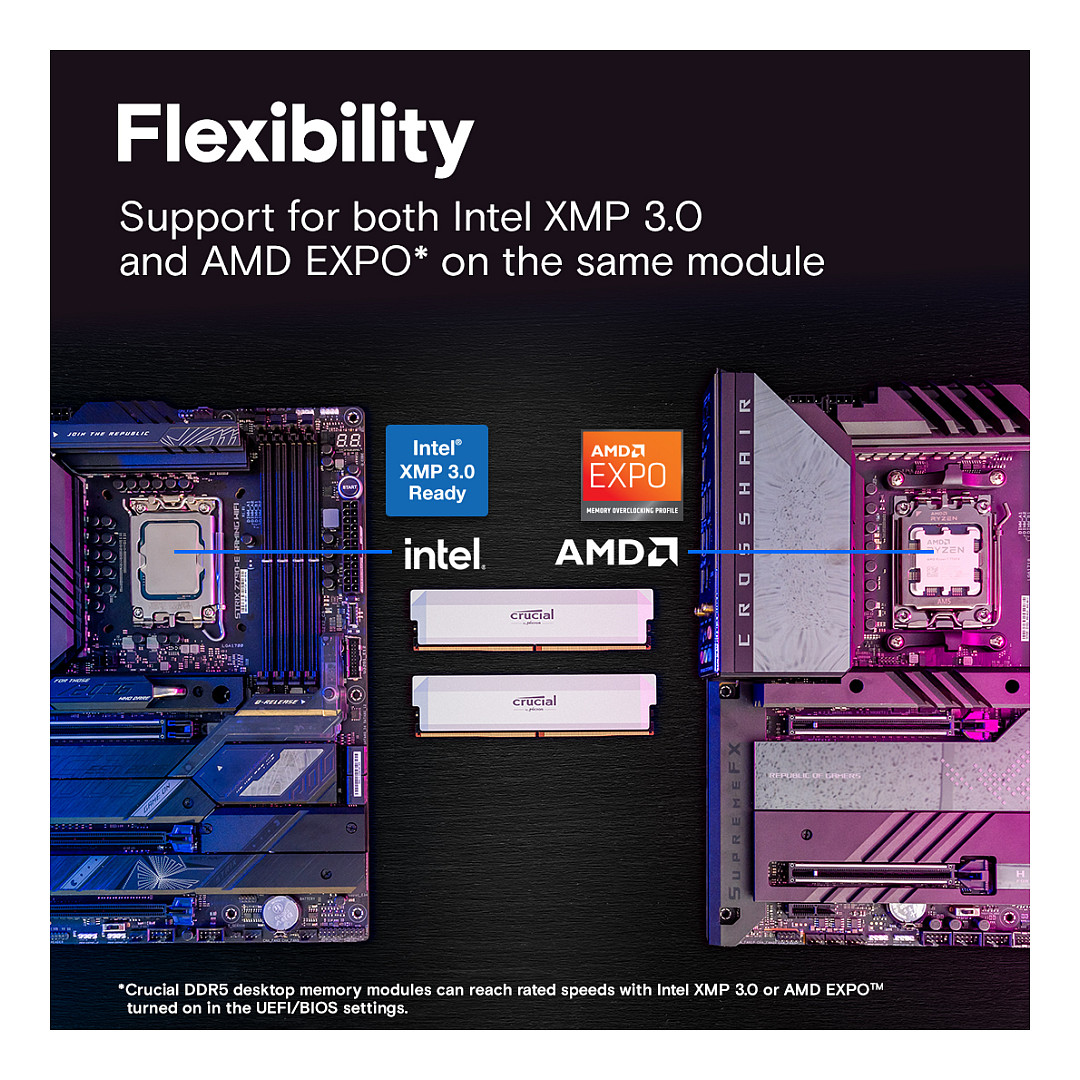 Crucial Pro 6400 Kit 32GB 2x16GB UDIMM CL38 W Overclocking