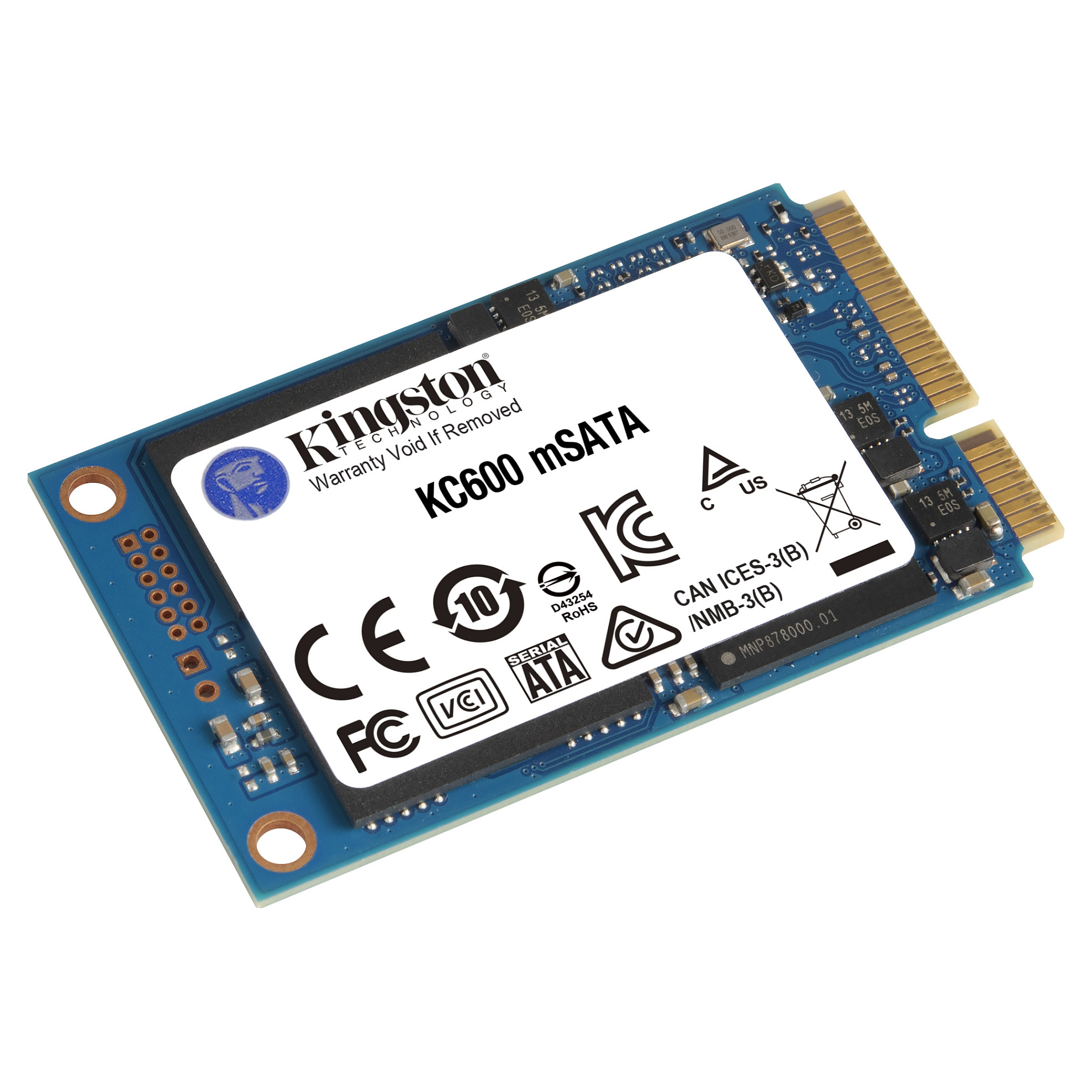 Kingston KC600 - verschlüsselt - 256 GB - intern - mSATA - SATA 6Gb/s - 256-Bit-AES - TCG Opal Encryption. Self-Encrypting Drive (SED)