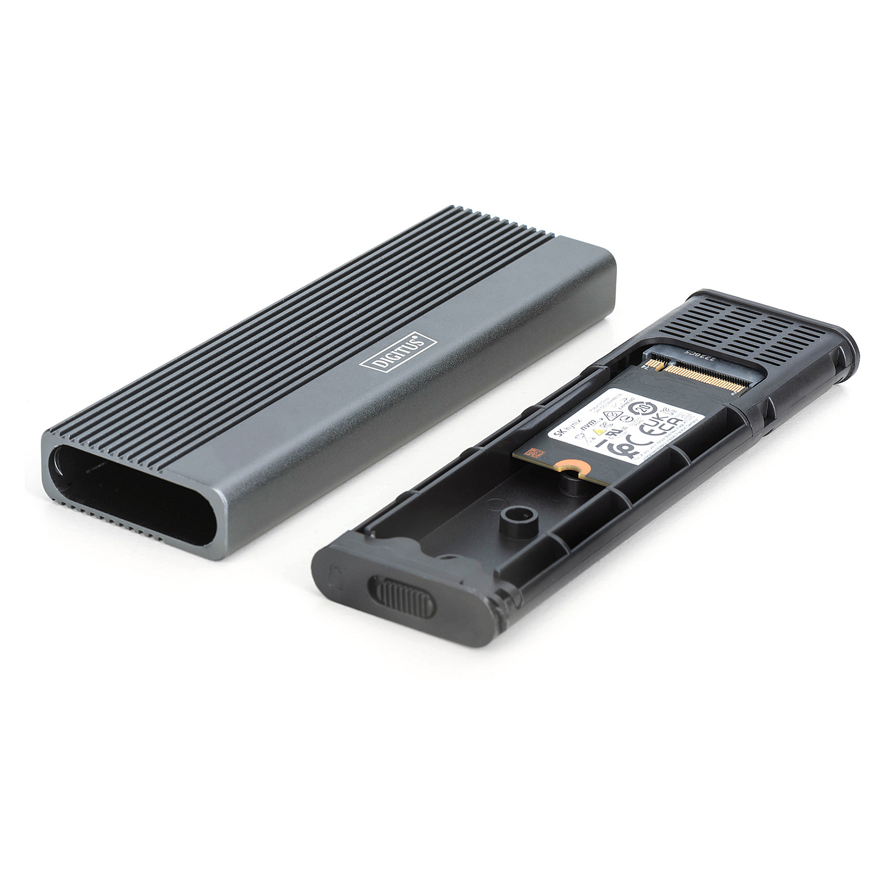 DIGITUS Gehäuse USB 3.1 Gen2 SSD M2 NVMe + SATAIII Alu