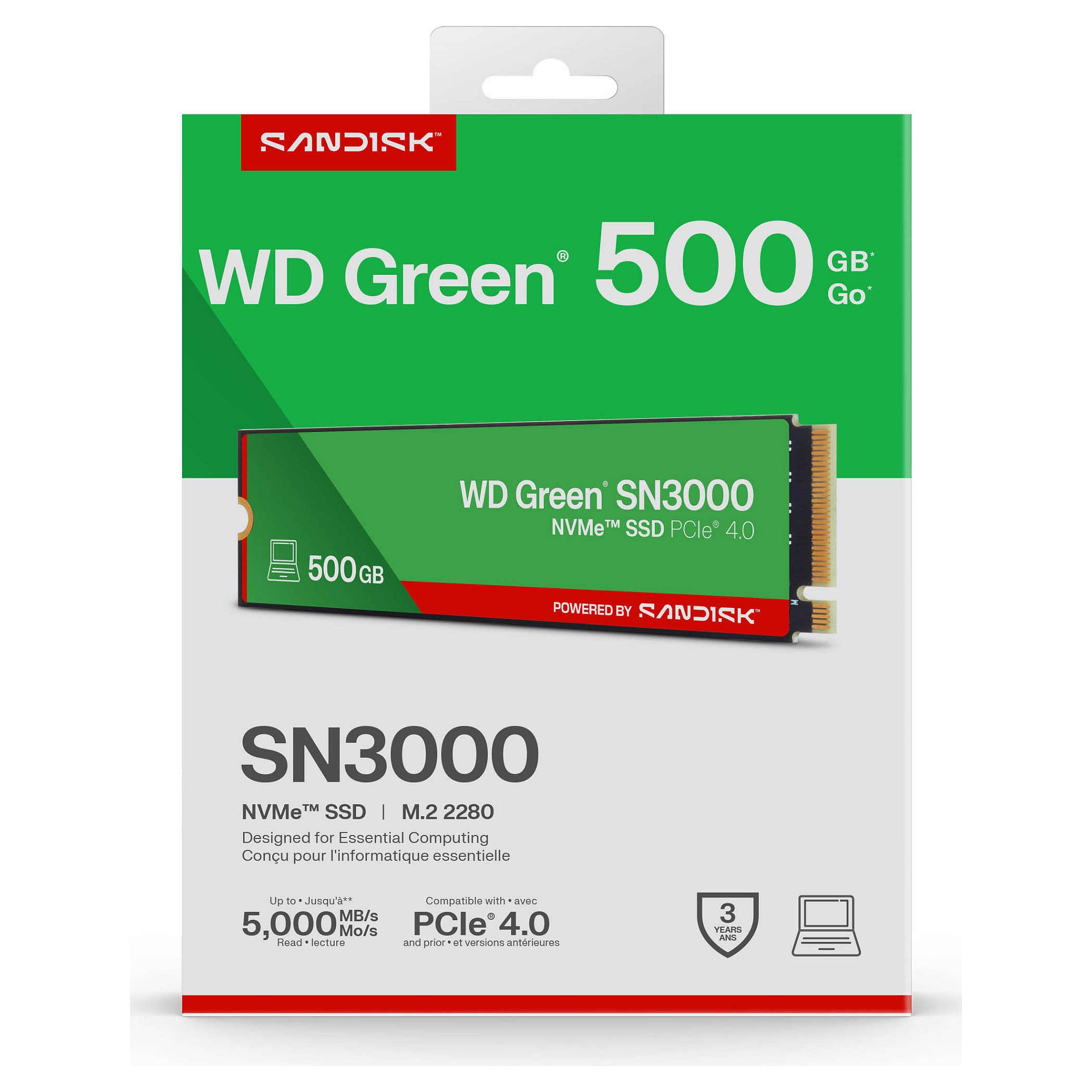 M.2 WD Green SN3000 NVMe SSD 500GB 2280
