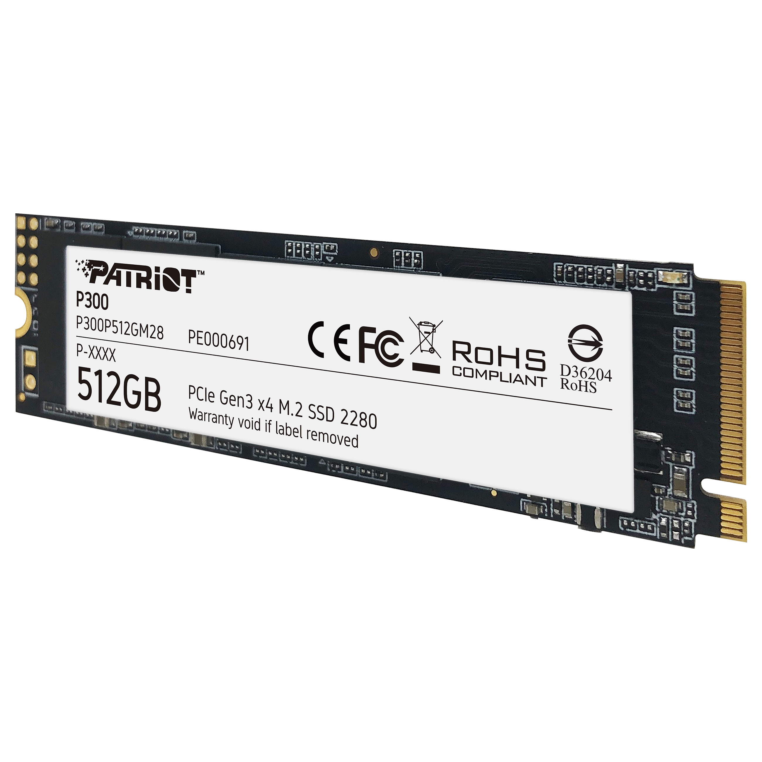 M.2 Patriot P300 512 GB (PCIe 3.0 x4, NVMe 1.3, M.2 2280)