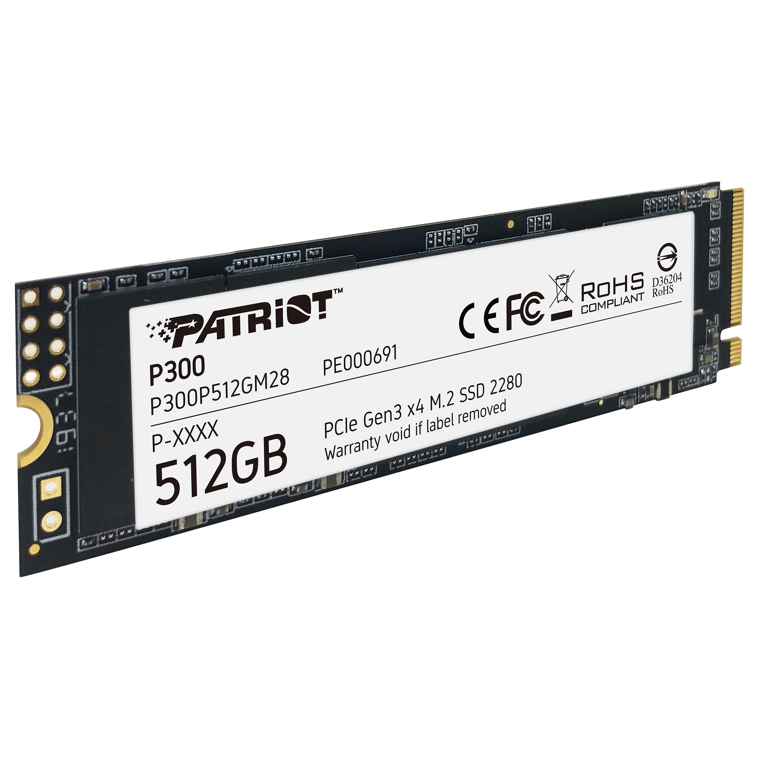 M.2 Patriot P300 512 GB (PCIe 3.0 x4, NVMe 1.3, M.2 2280)