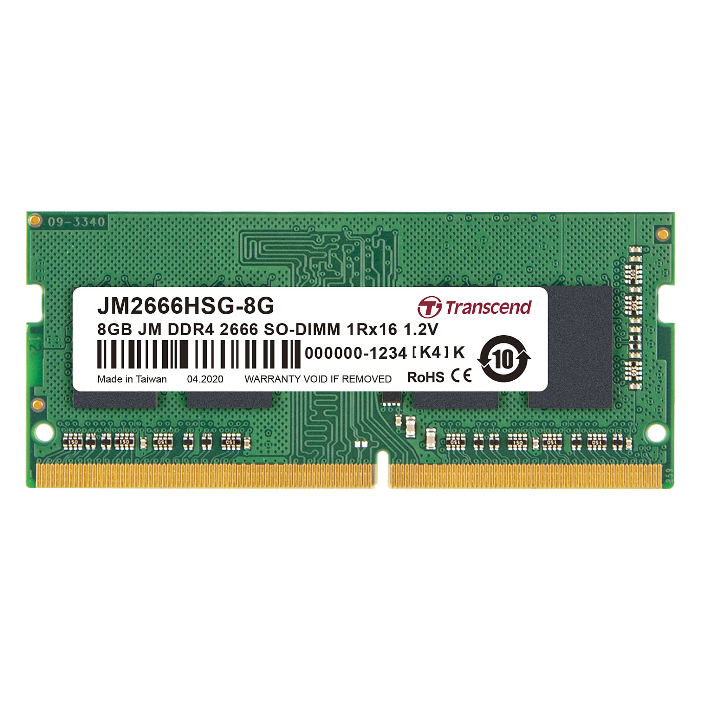 8 GB SO PC 2666 CL19 Transcend JetRam, JM2666HSG-8G
