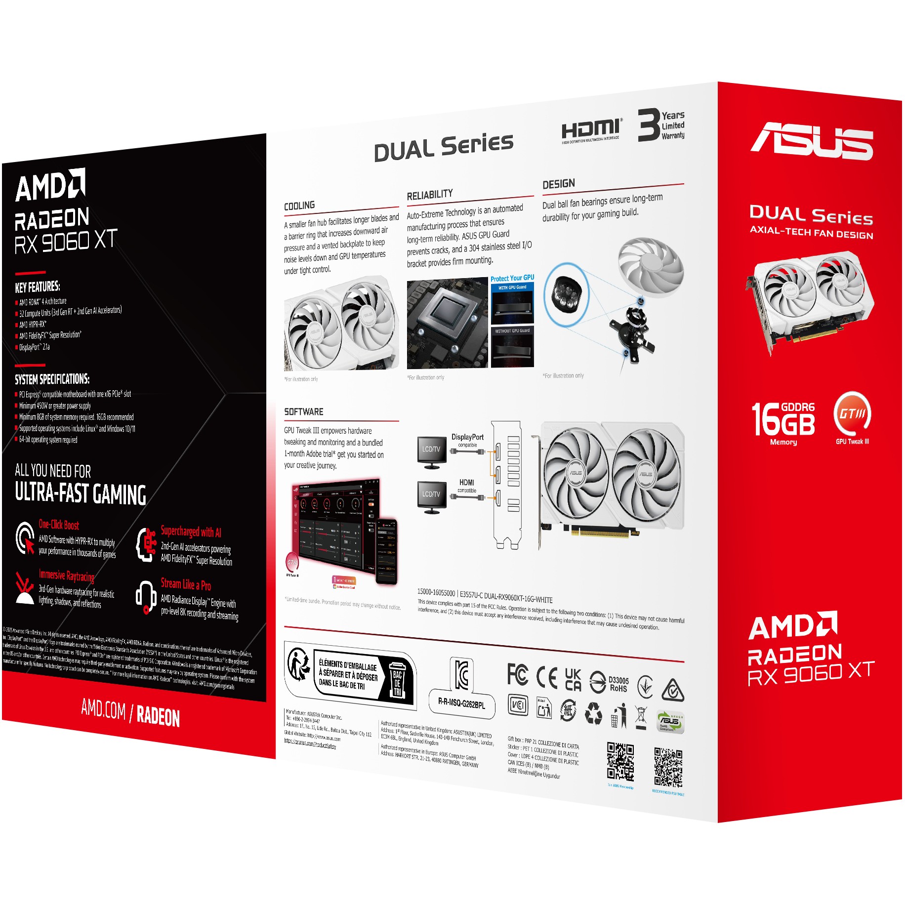 RX 9060 XT 16GB Asus DUAL GDDR6 white