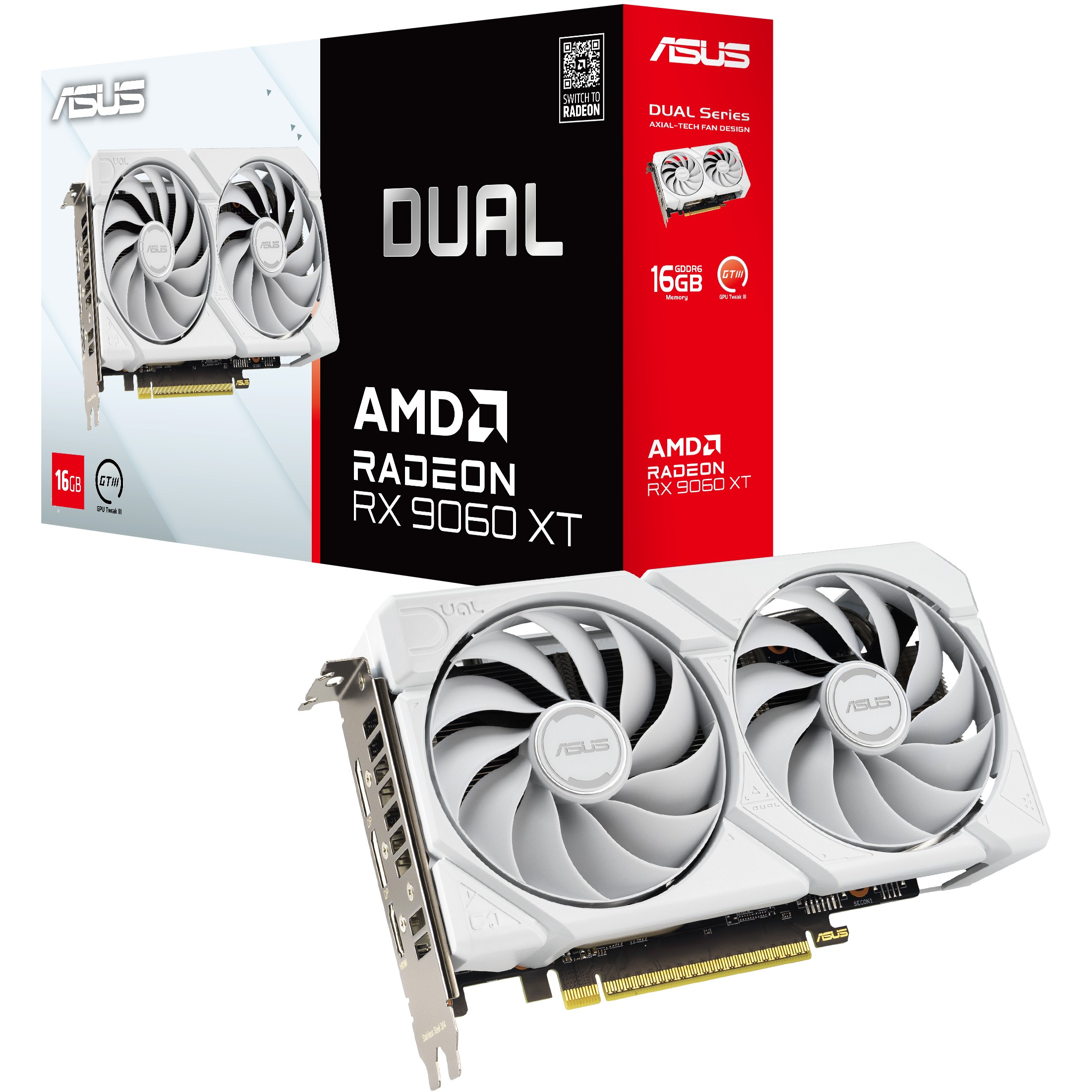 RX 9060 XT 16GB Asus DUAL GDDR6 white
