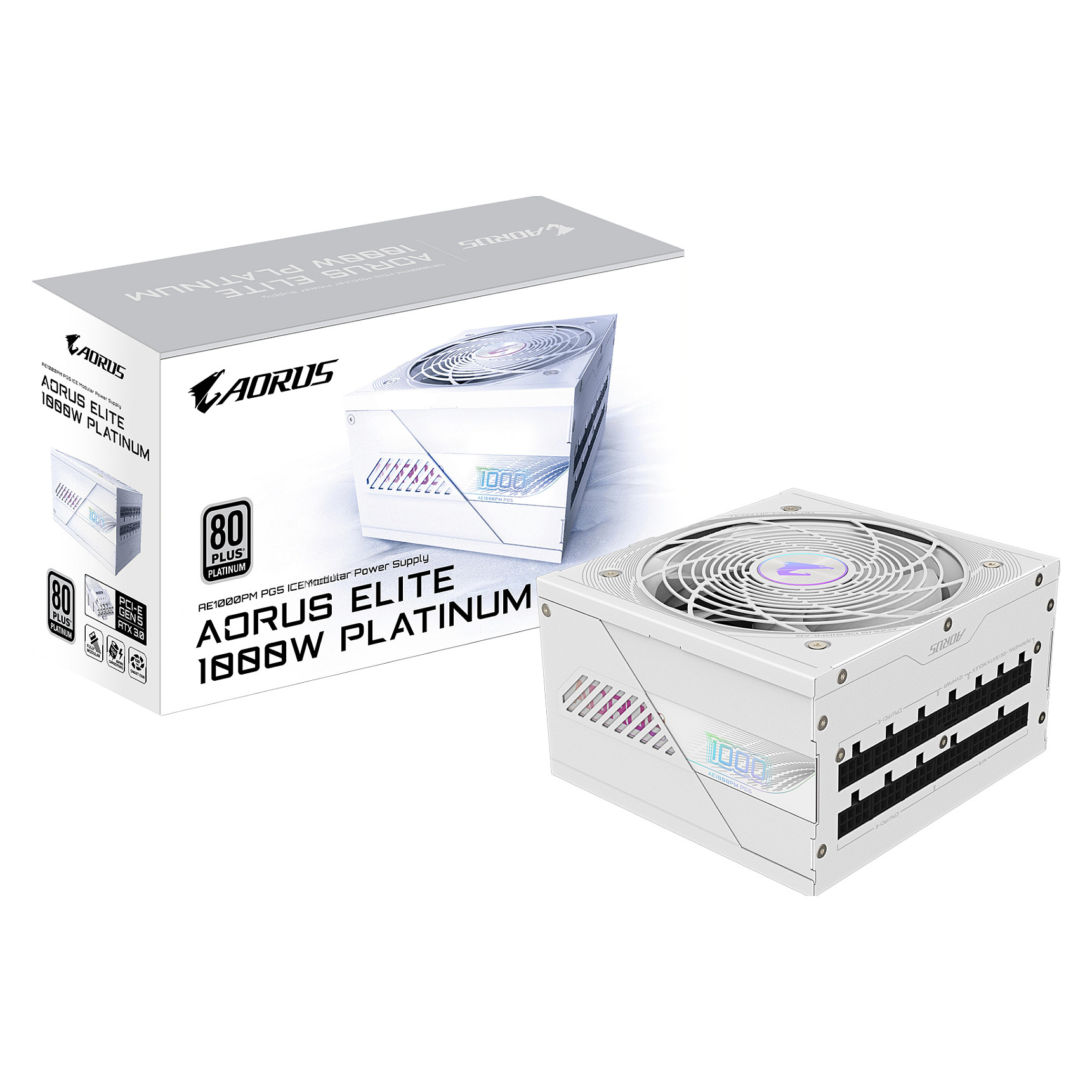 1000W GIGABYTE AORUS ELITE AE1000PM PG5 80+ Platinum White
