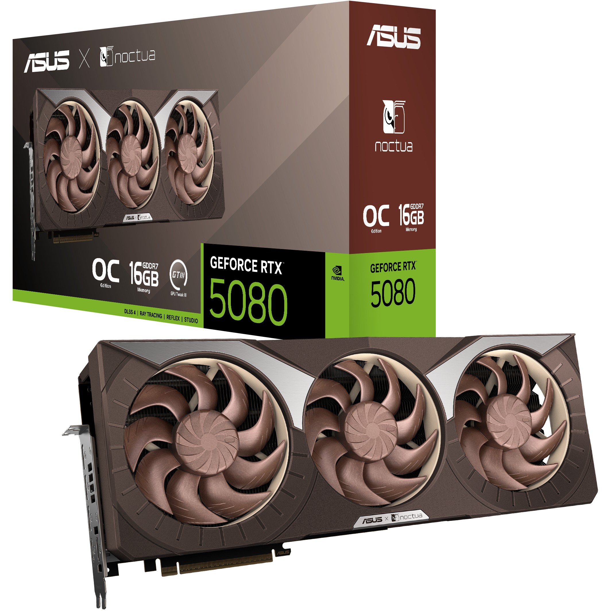 RTX 5080 16GB ASUS Noctua OC Edition GDDR7 3 Fan
