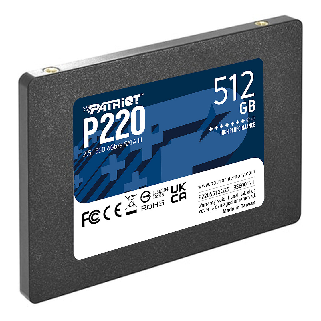2,5" Patriot P220 512 GB (schwarz, SATA III 6 Gb/s, 2,5")