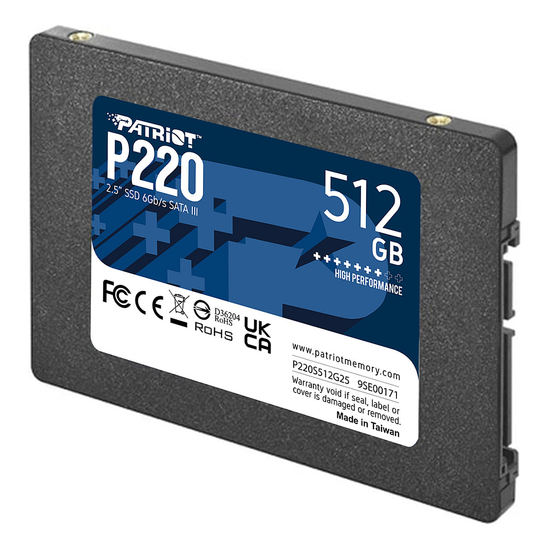2,5" Patriot P220 512 GB (schwarz, SATA III 6 Gb/s, 2,5")