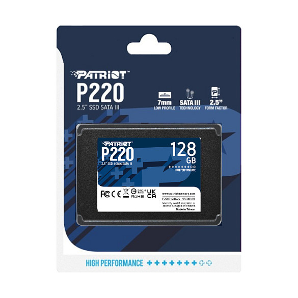 2,5" Patriot P220 128 GB (schwarz, SATA III 6 Gb/s, 2,5")