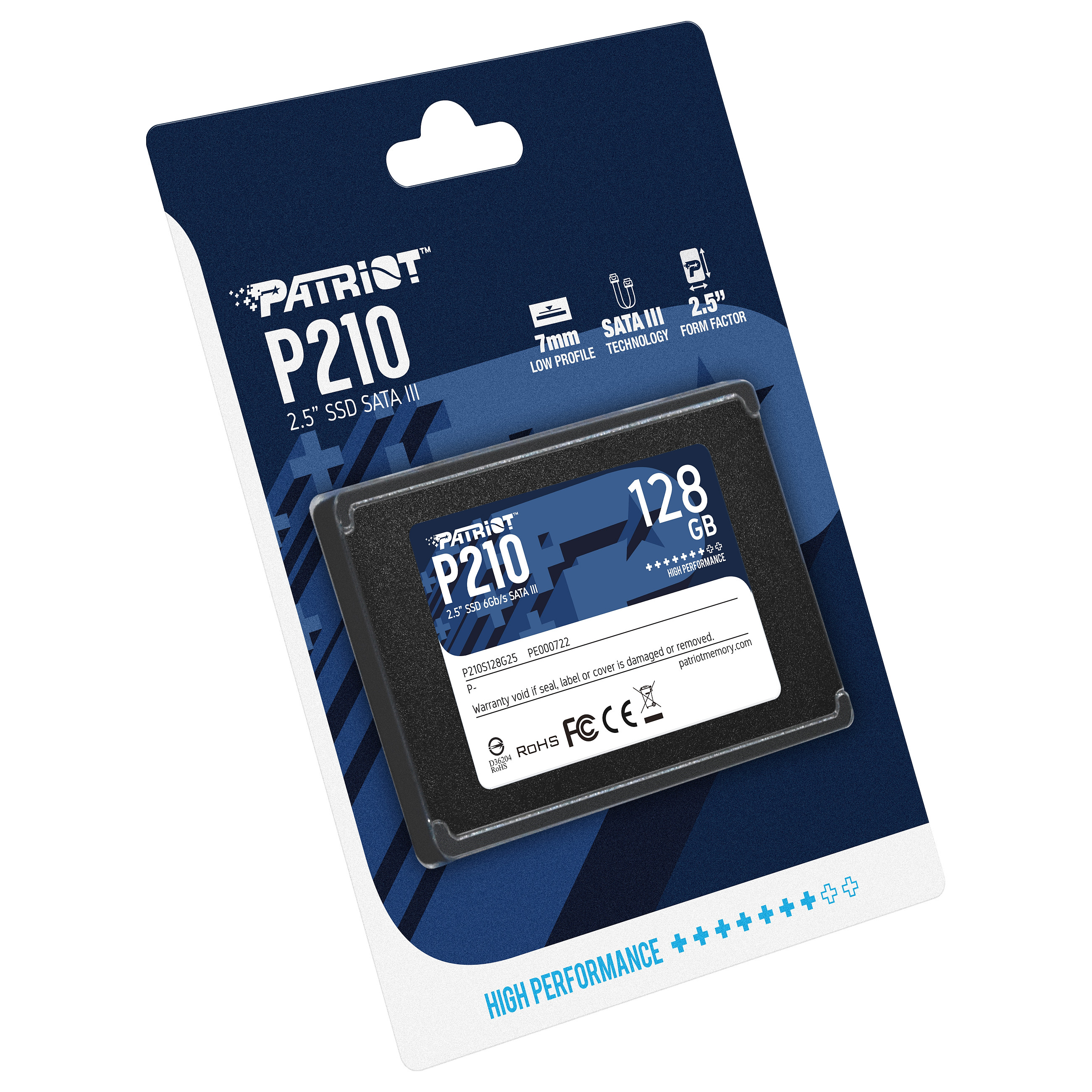 2," Patriot P210 128 GB (schwarz, SATA 6 Gb/s, 2,5")