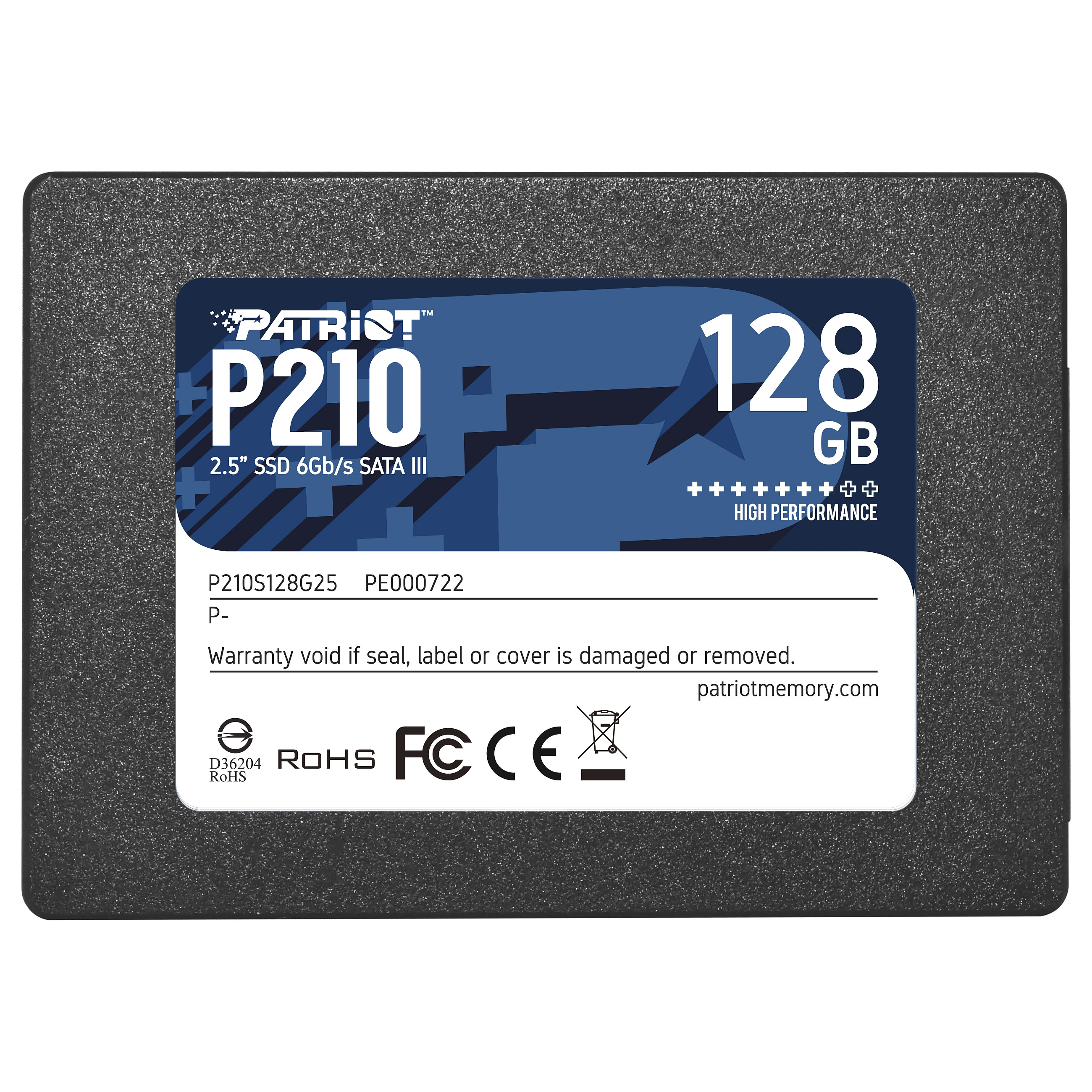 2," Patriot P210 128 GB (schwarz, SATA 6 Gb/s, 2,5")
