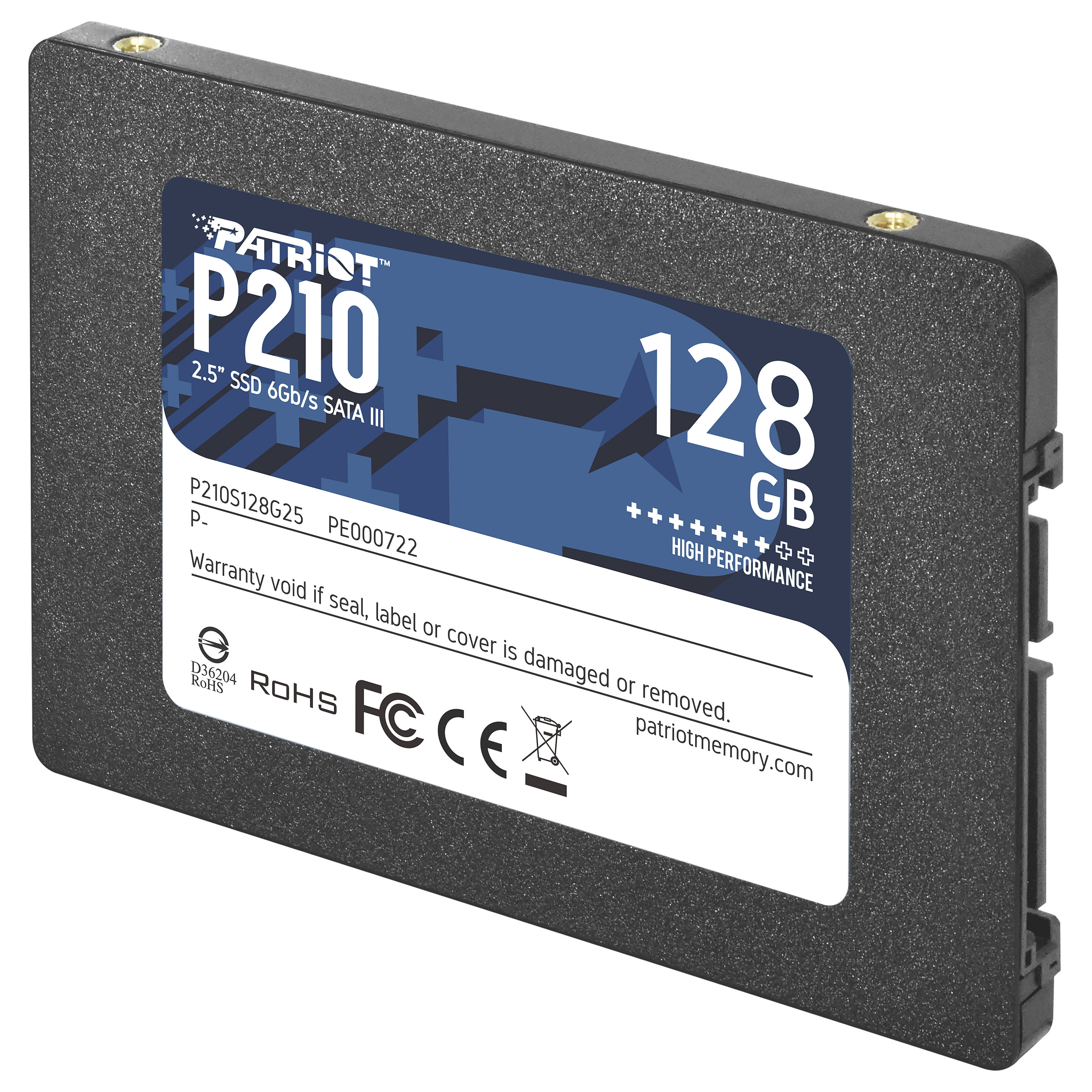 2," Patriot P210 128 GB (schwarz, SATA 6 Gb/s, 2,5")