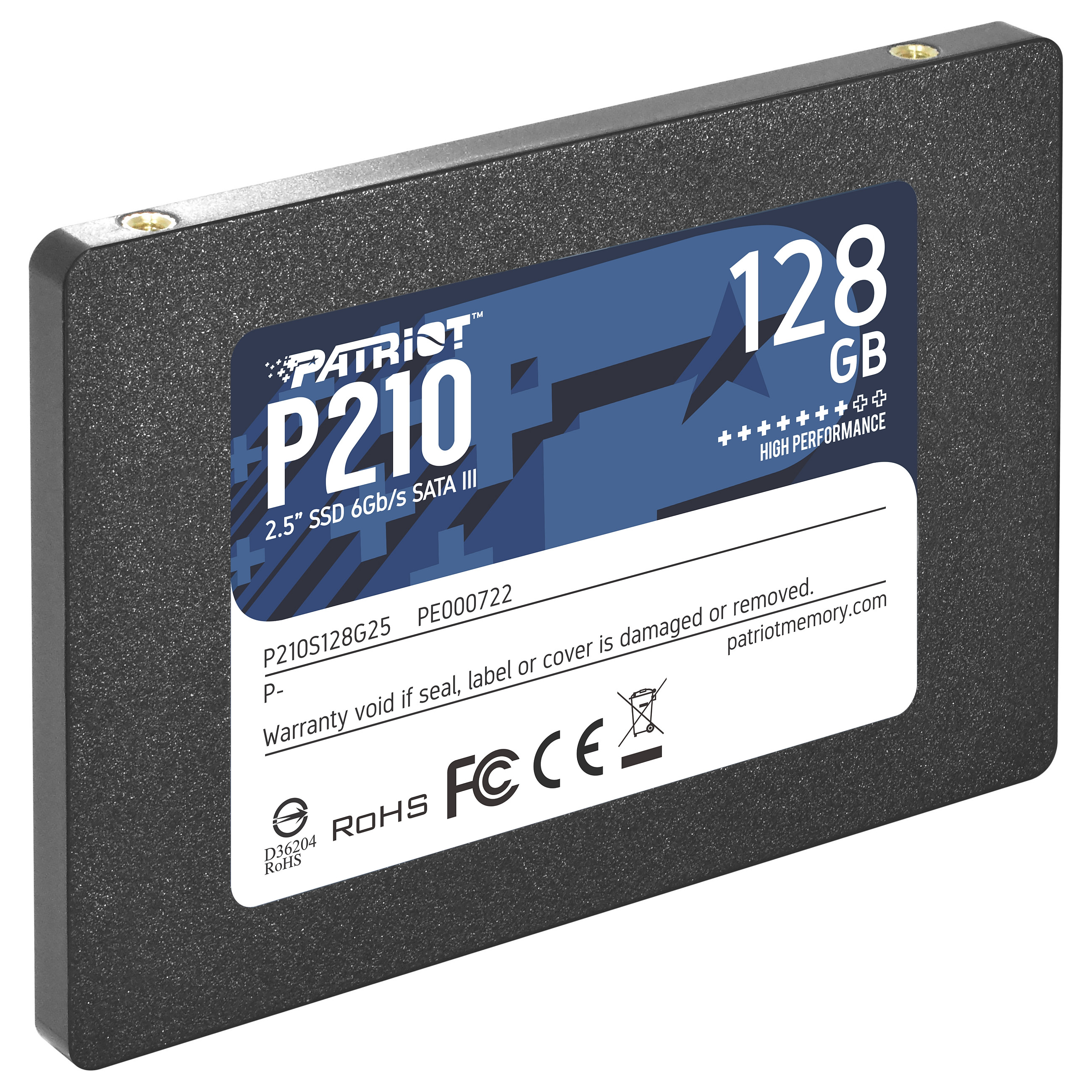 2," Patriot P210 128 GB (schwarz, SATA 6 Gb/s, 2,5")