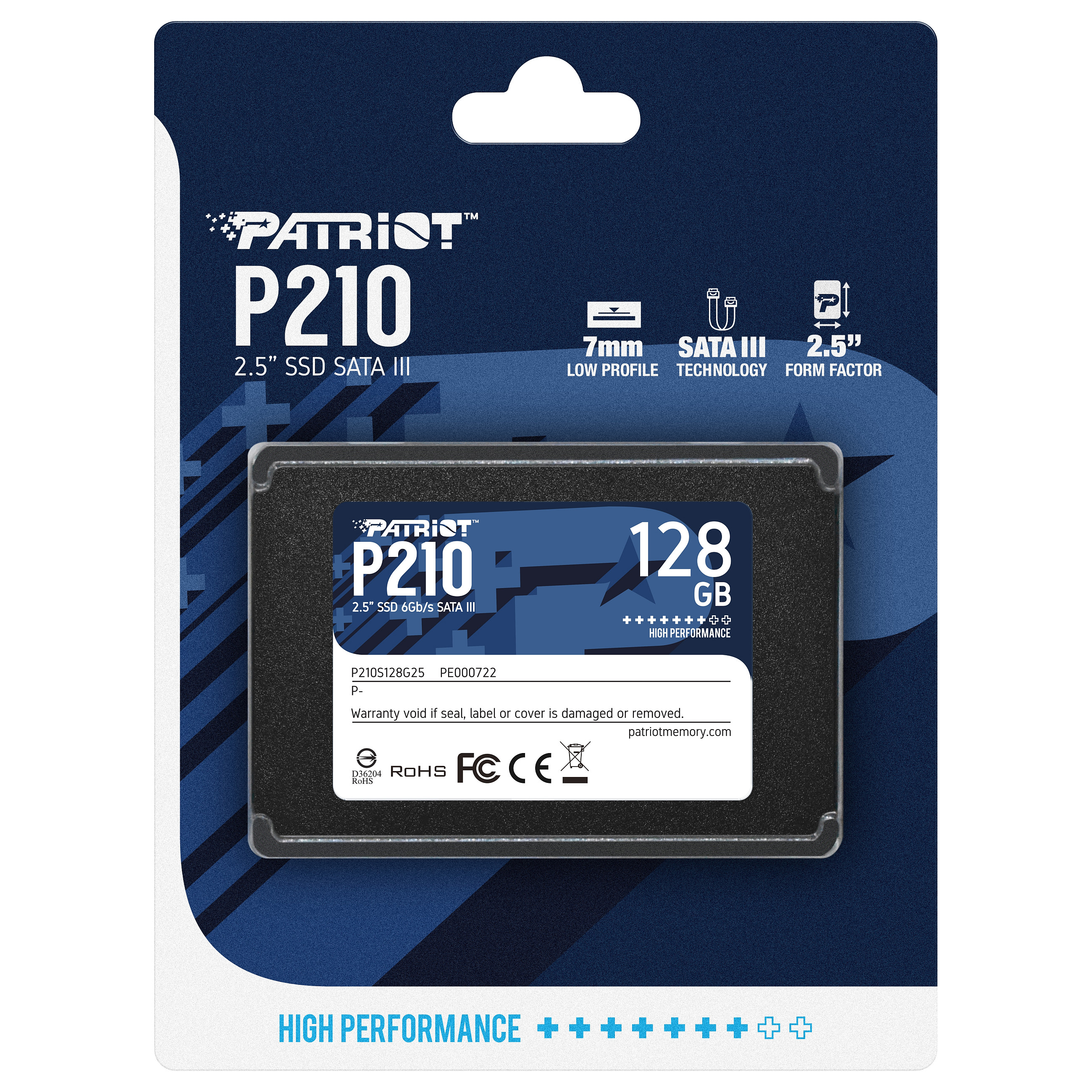 2," Patriot P210 128 GB (schwarz, SATA 6 Gb/s, 2,5")