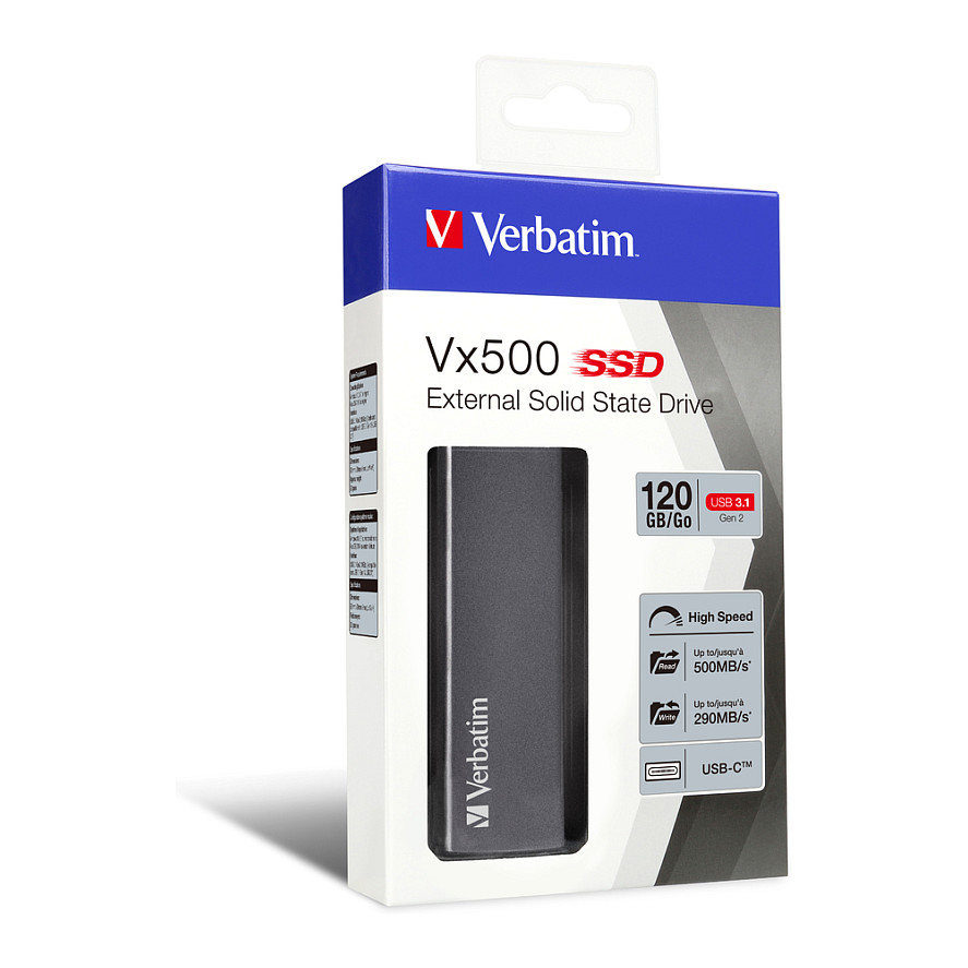120GB Verbatim Vx500 2,5" (6,3cm) USB 3.1 silber retail
