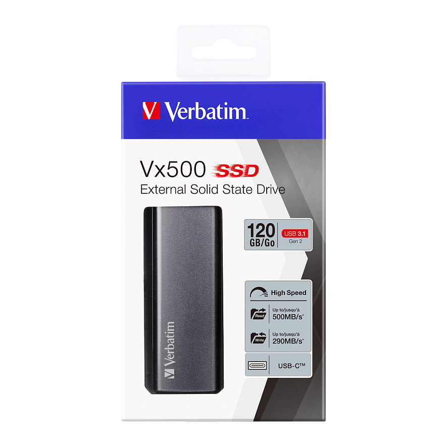 120GB Verbatim Vx500 2,5" (6,3cm) USB 3.1 silber retail