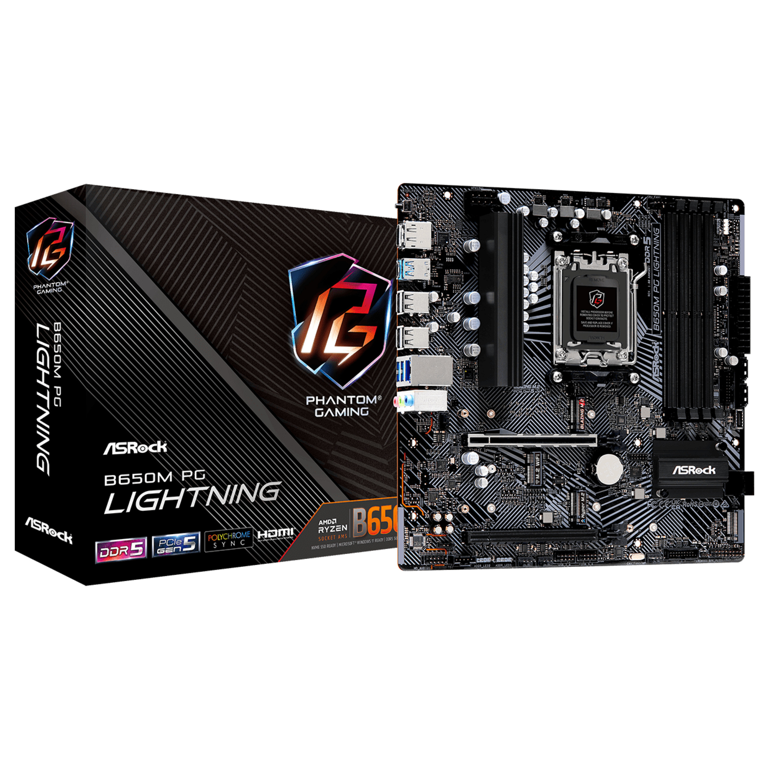 ASRock B650M PG Lightning AM5 mATX HDMI/DP DDR5