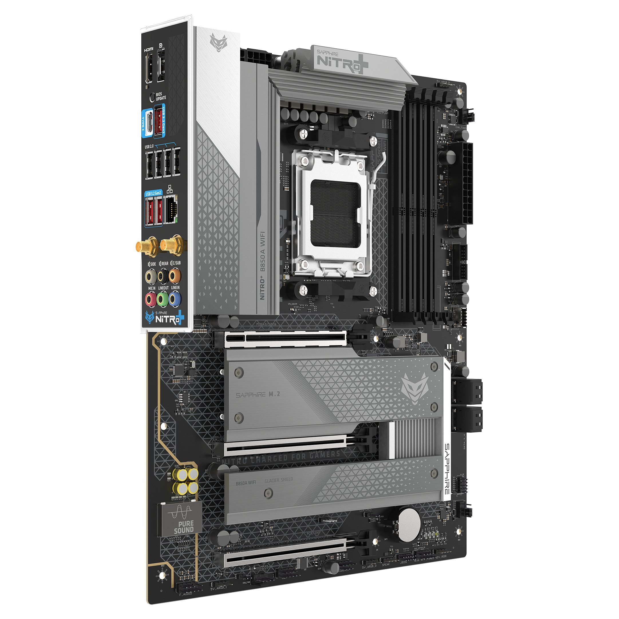 SAPPHIRE NITRO+ B850A WIFI7 1xHDMI 1.4 1xDP 1.2