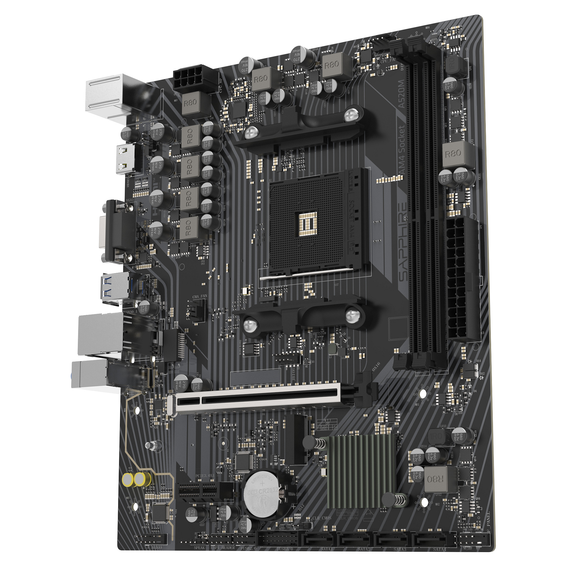 AM4 SAPPHIRE A520M-E Mainboard Sockel AM4