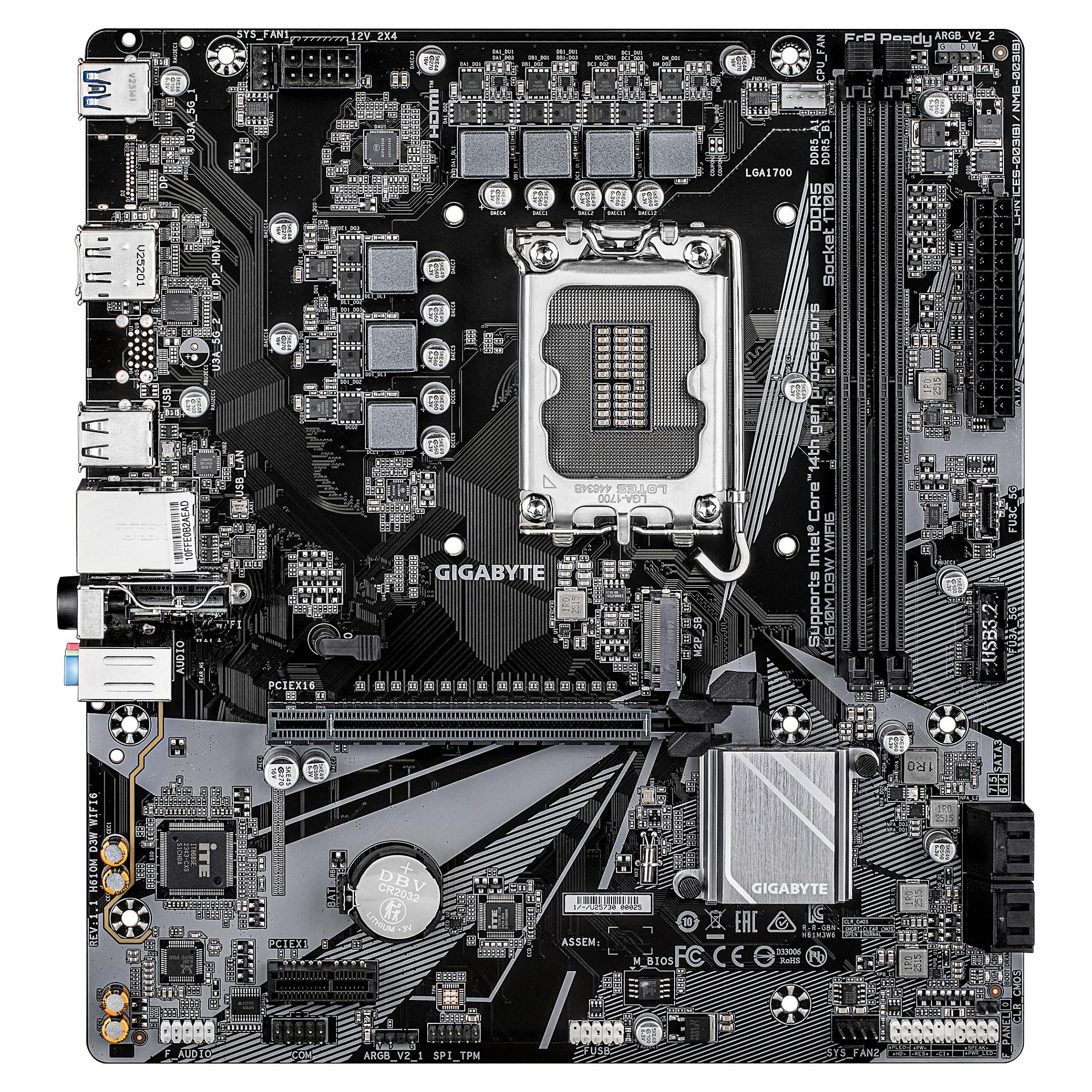 Gigabyte H610M D3W WF6 (H610,S1700,mATX,DDR5