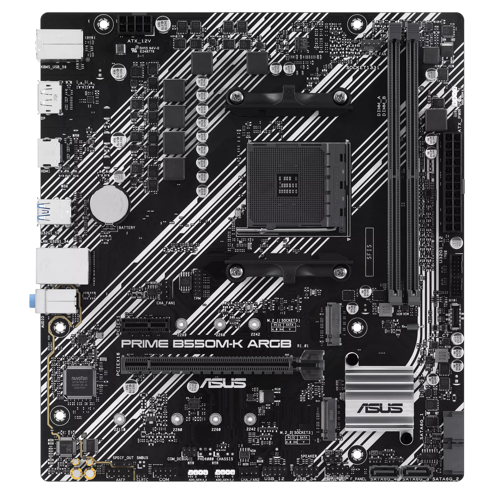 ASUS PRIME B550M-K ARGB (AMD,AM4,DDR4,mATX)