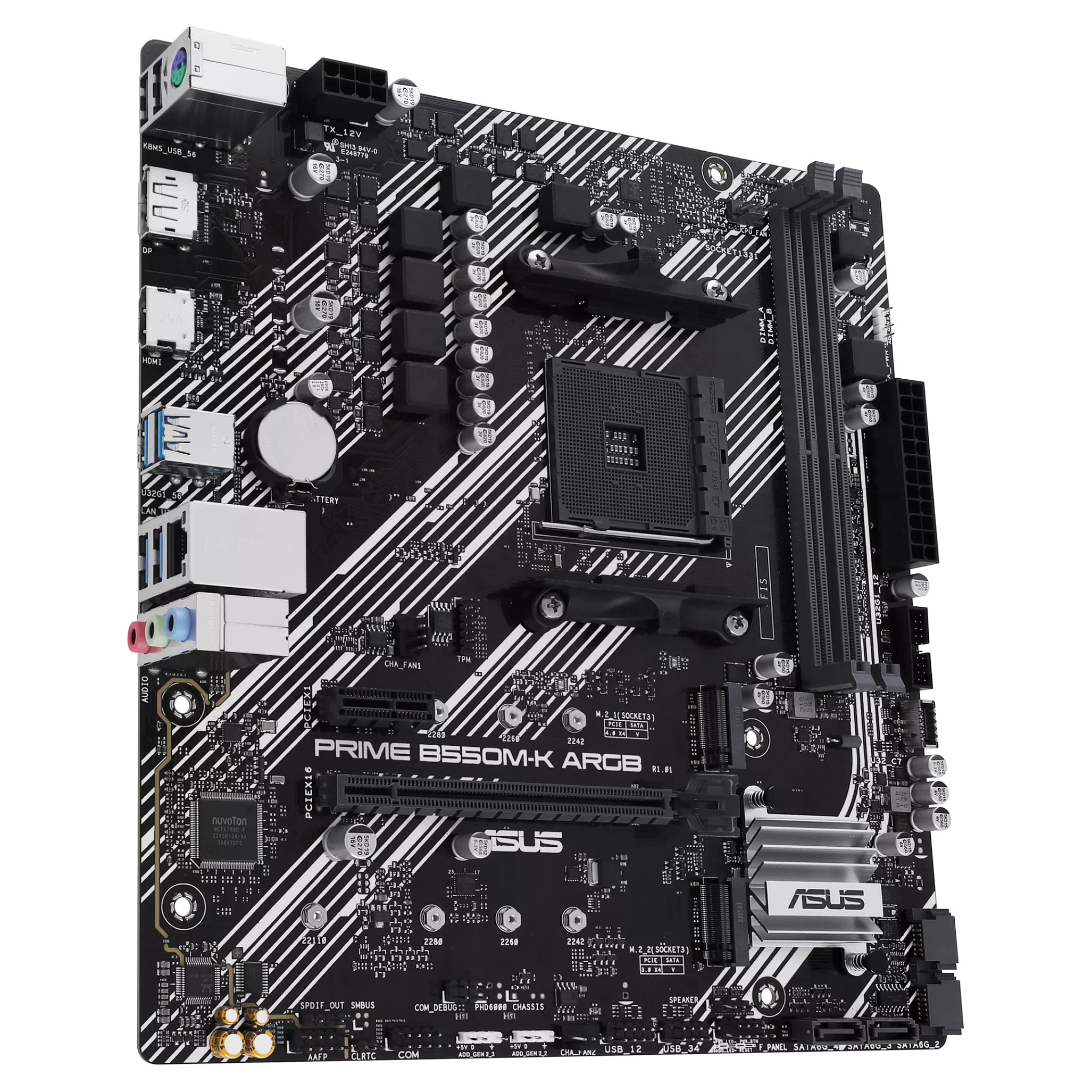 ASUS PRIME B550M-K ARGB (AMD,AM4,DDR4,mATX)
