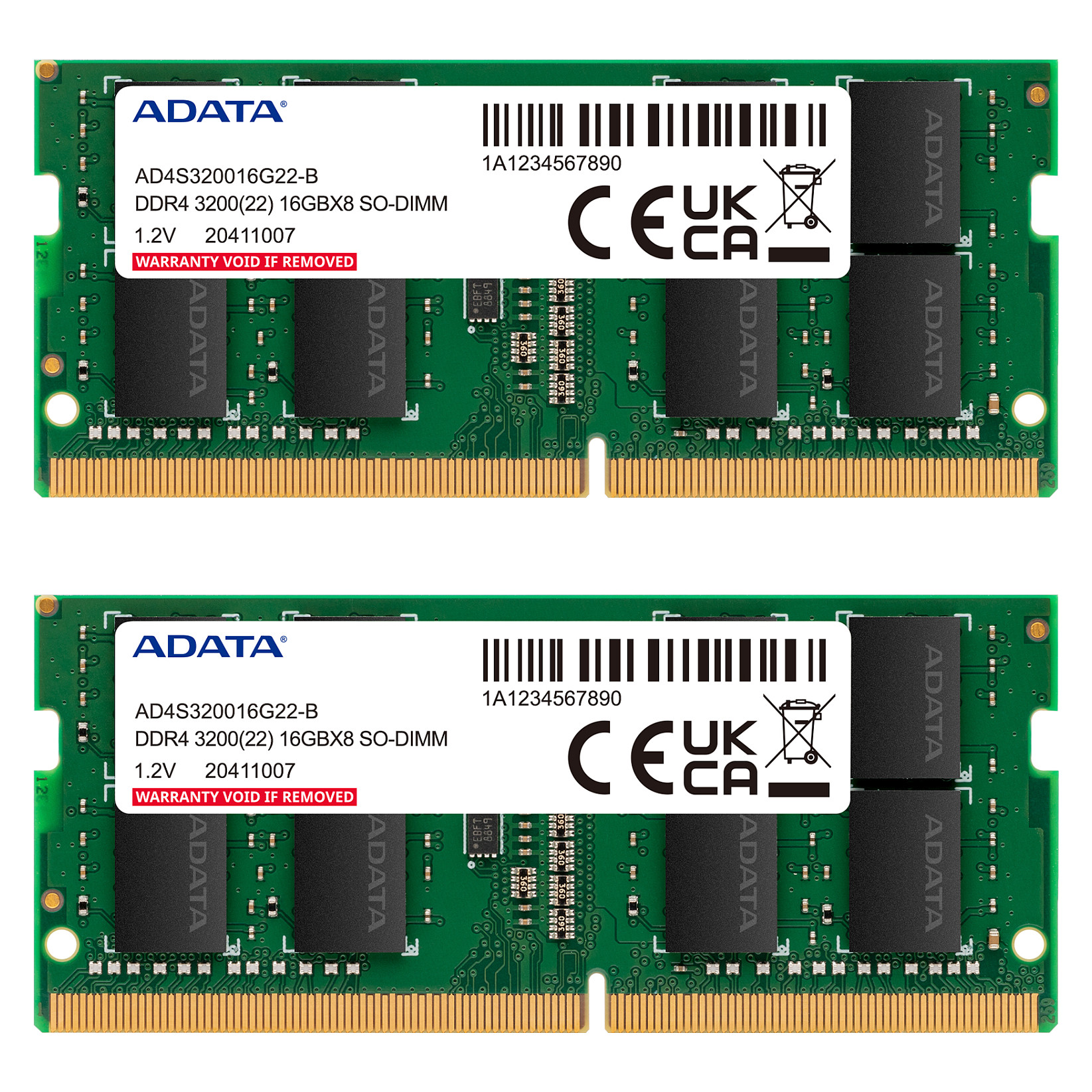16GB ADATA SO-DIMM 3200 (2x 8 GB) Dual-Kit (grn, AD4S32008G22-DTGN, Premier)