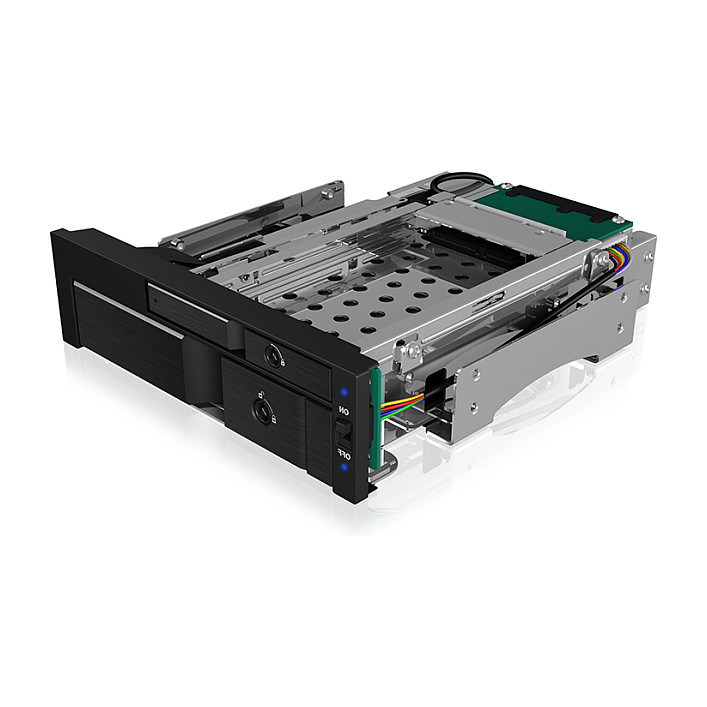 ICY BOX Wechselrahmen, 1x 2,5" + 1x 3,5" SATA/SAS zu 2xSATA Host, für 5,25" Einschub