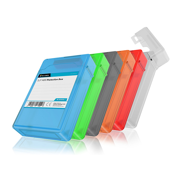 ICY BOX Festplatten Schutzbox für 3,5", 6 Farben