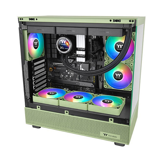 K Cooler Thermaltake CT120 Reverse ARGB Sync PC Cooling Fan Matcha Green (hellgrn, 2er Pack, ohne Controller, Reverse, 120 mm)