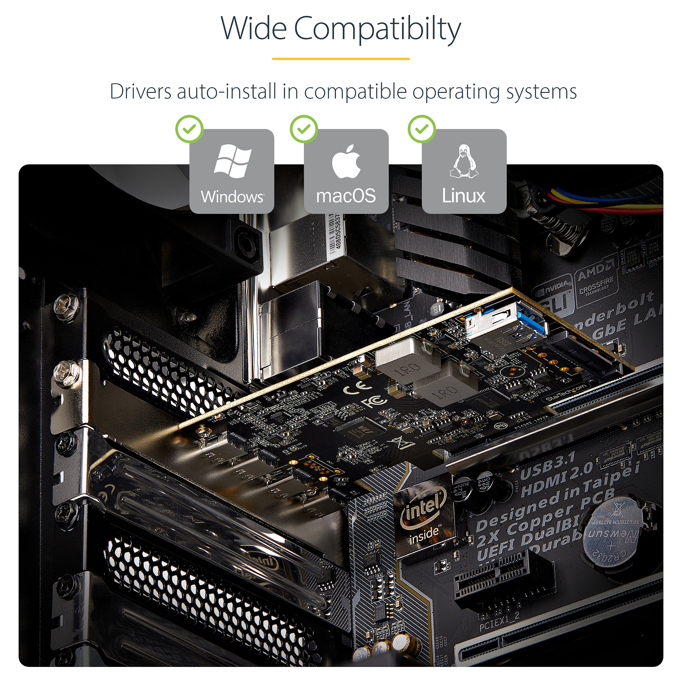 STARTECH.COM 5-Port USB-C PCIe Karte USB 3.2 10 Gbit USB C PCI Express USB C Erweiterungskarte 4x USB-C 1x USB-A Intern