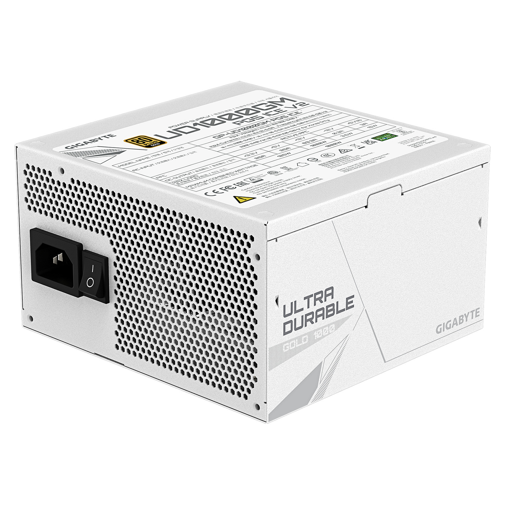 1000W GIGABYTE UD1000GM PG5 V2 ICE ATX Netzteil, 80+ Gold, PCIe5.1, ATX3.1 voll modular
