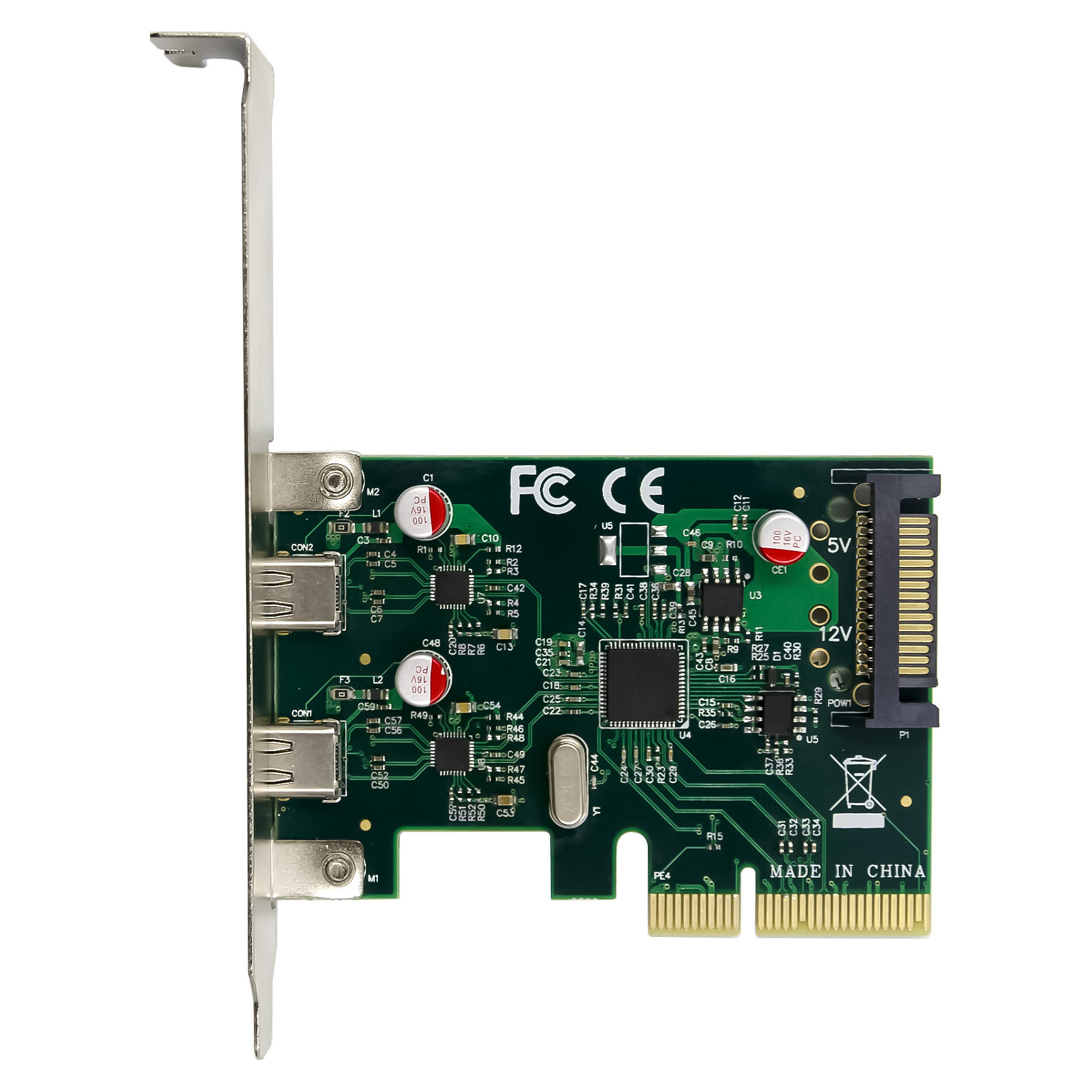 CONCEPTRONIC 4xPCIe3.0 Card 2xUSB-C3.2 Gen2 10Gbps